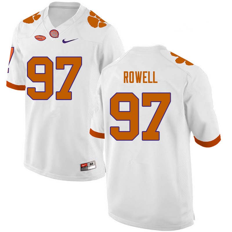 Men #97 Nick Rowell Clemson Tigers College Football Jerseys Sale-White - Click Image to Close